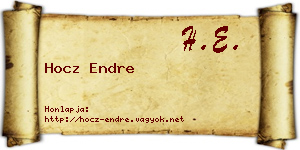 Hocz Endre névjegykártya